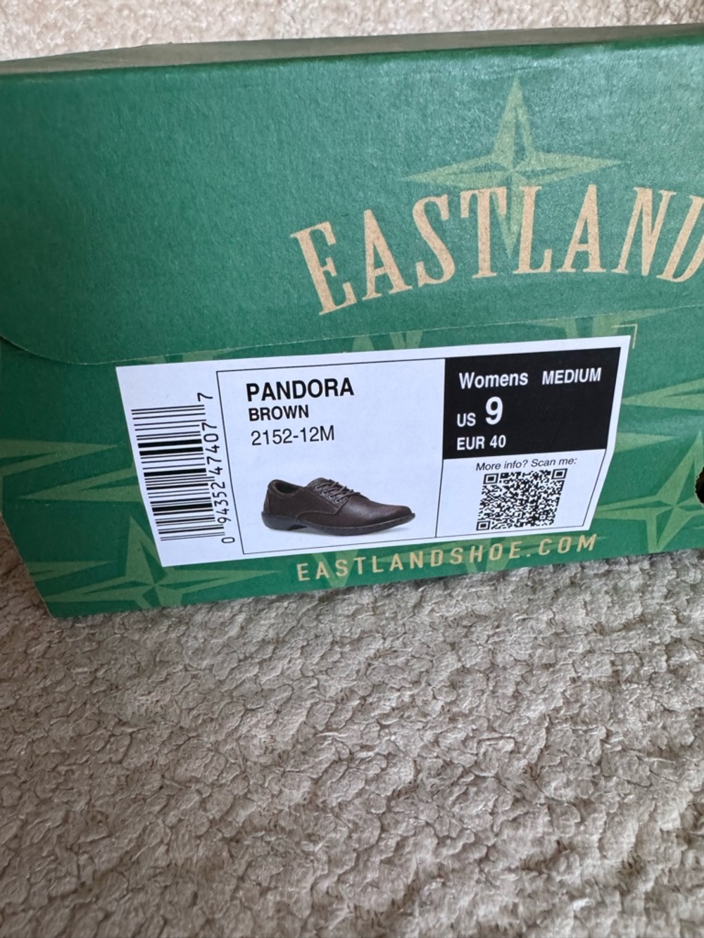 Eastland Pandora Brown Oxford Shoes Women’s Size 9 Medium Lace Up NIB - Picture 4 of 6